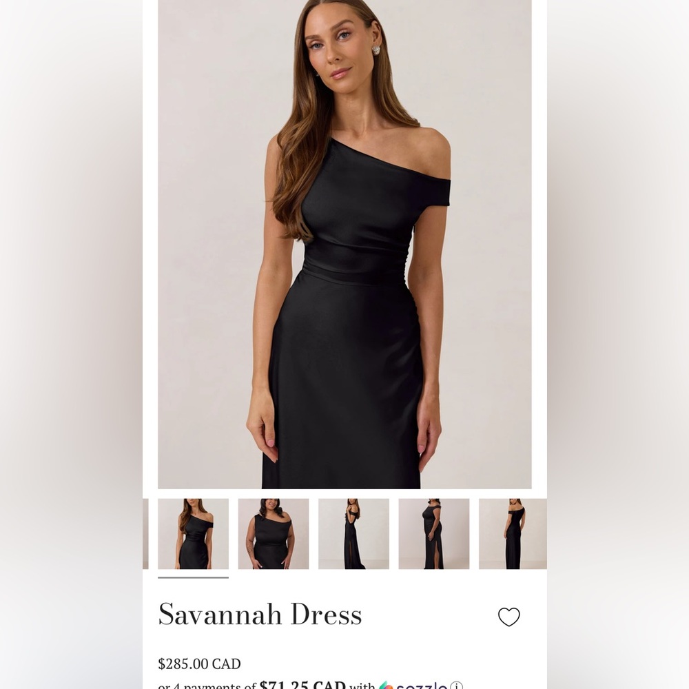 Park & Fifth Bridesmaid Dress: The Savannah in Black Satin size M - worn once